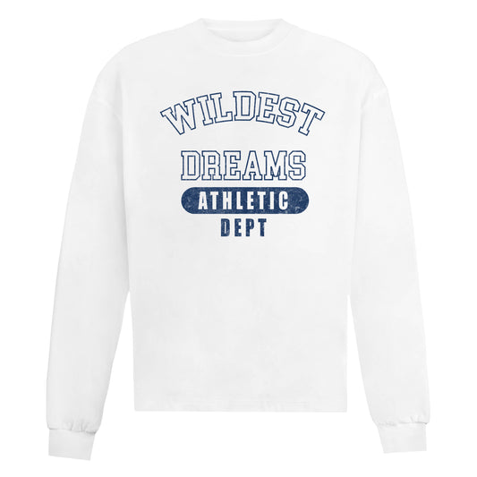 WHITE ATHLETIC DEPT LONG SLEEVE TEE